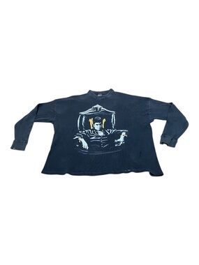 Black Graphic Long-Sleeve Thermal Shirt - Scarface Throne Design